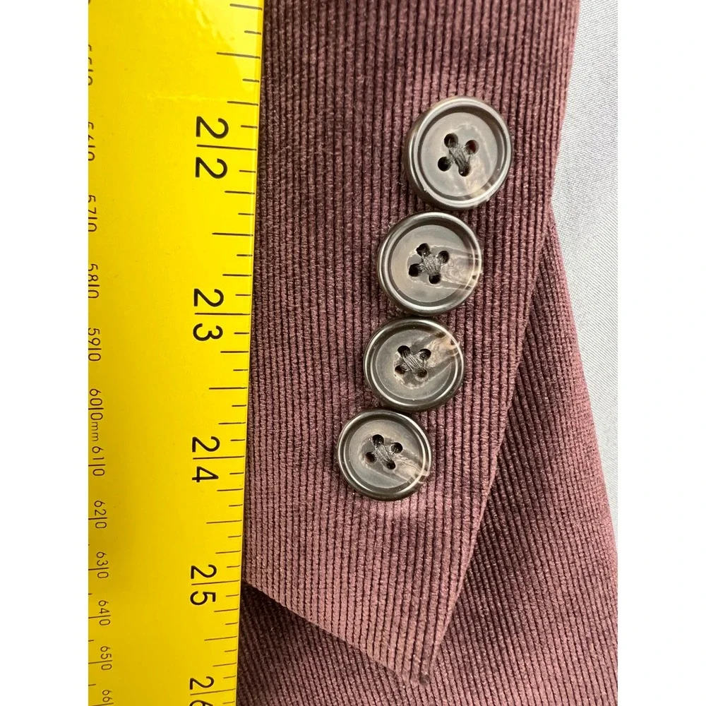 Lauren Ralph Lauren Corduroy Blazer Mens 48R Burgundy Maroon Sport Coat Good